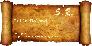 Stift Roland névjegykártya
